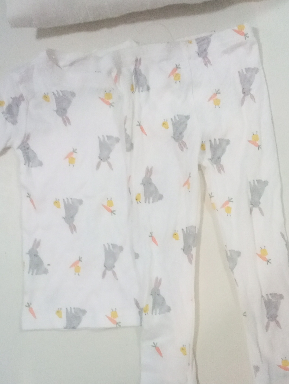 * Carters White Bunny & Chick Pajama Set  3T Toddler New BWOT  Soft Cotton